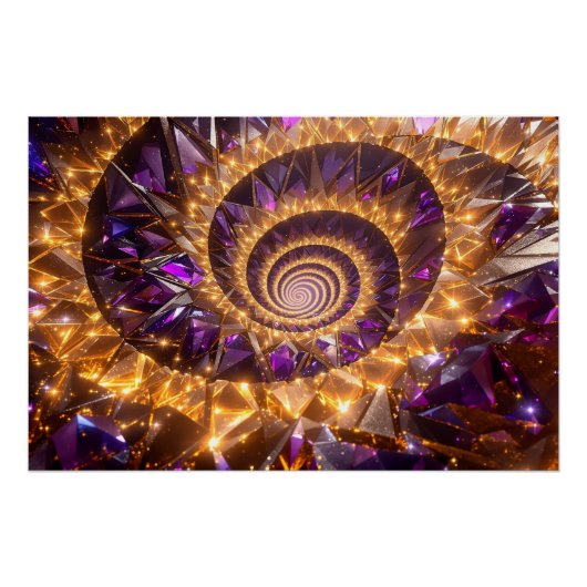 Poster Dreamscape de spirale dorée (Devant)