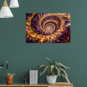 Poster Dreamscape de spirale dorée