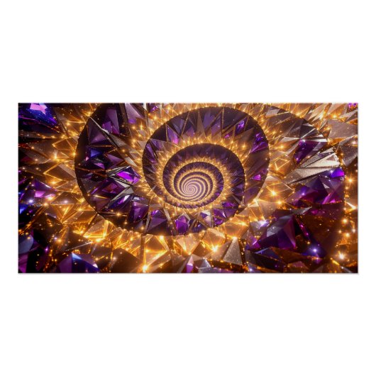 Poster Dreamscape de spirale dorée (Devant)