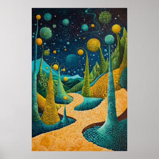 Poster Dreamscape surréaliste cosmique 1815 (Devant)