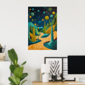 Poster Dreamscape surréaliste cosmique 1815 (Bureau à domicile)