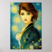 Poster Dreamy Beautiful Woman's Portrait Art - Art Exotiq (Devant)