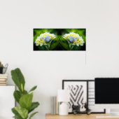 Poster Dreamy Blue Hydrangea Flower Mirror Abstrait (Bureau à domicile)