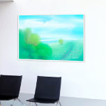 Poster Dreamy Carefree Seaside peinture numérique origina<br><div class="desc">Impression d'une peinture digitale originale d'un beau paysage de nature balnéaire vert avec vue d'une colline verte vers la mer et avec ciel bleu avec de beaux nuages. Le calme des jours insouciants. Copyright artistique de Natasa Borenovic ; crédit photo Jean-Philippe Delberghe.</div>