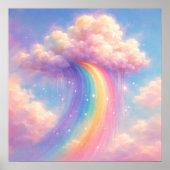 Poster Dreamy Cloud Rainbow - Pastel Painting Style (Devant)