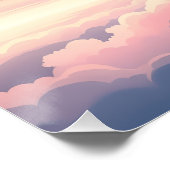 Poster Dreamy Cloudscape Horizon | Soft Pink and Blue Sky (Coin)