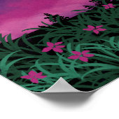 Poster Dreamy Crescent Moon Night Landscape (Coin)