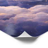 Poster Dreamy elephant and midnight stars square semi Gla (Coin)