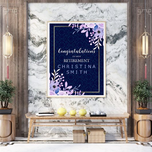 Poster Dreamy Lilac Pastel Aquarelle Parti de retraite