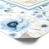 Poster Dreamy Pastel Blue Gold Aquarelle de siège (Coin)