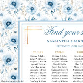 Poster Dreamy Pastel Blue Gold Aquarelle de siège