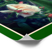 Poster Dreamy Peach Rose Et Buds Abstrait (Coin)