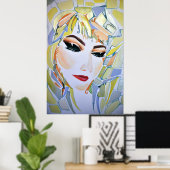 Poster Dreamy Psychedelic Utopian Girl (Bureau à domicile)