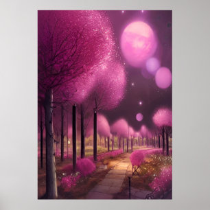 Poster Dreamy Rose Nightscape