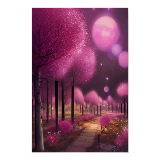 Poster Dreamy Rose Nightscape (Devant)
