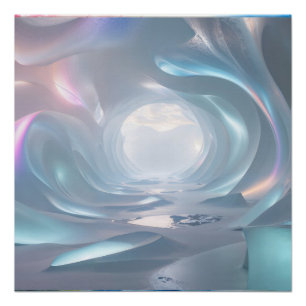 Poster Dreamy Surreal Ice Tunnel Terres Imaginaires futur