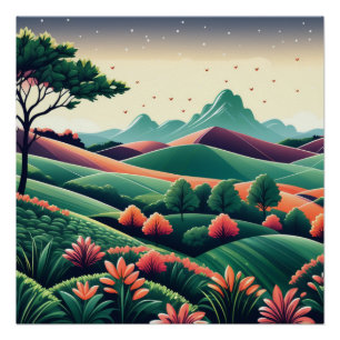 Poster Dreamy Van Gogh Inspiré Paysage