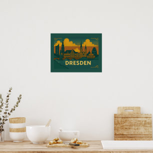 Poster Dresde Allemagne Ville Art