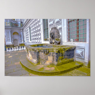 Poster Dresden Castle Lion Fountain, Germany
