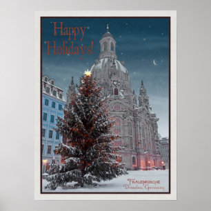 Poster Dresden - Frauenkirche Tannenbaum  - HH WB