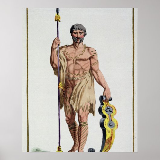 Poster Dress of a Breton Warrior from 'Receuil d'Estamp (Devant)