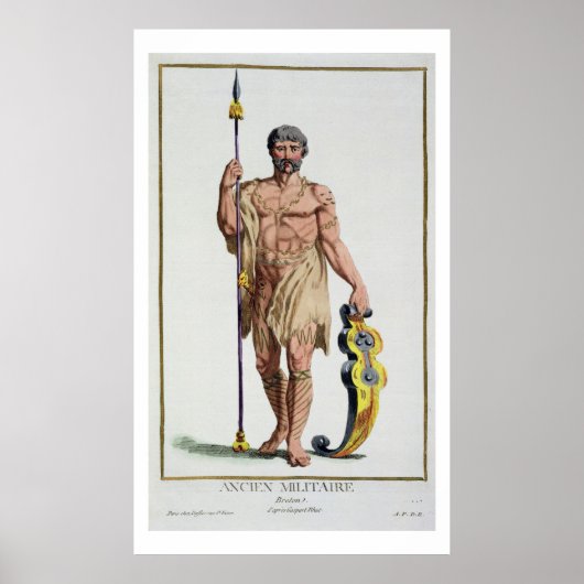 Poster Dress of a Breton Warrior from 'Receuil d'Estamp (Devant)