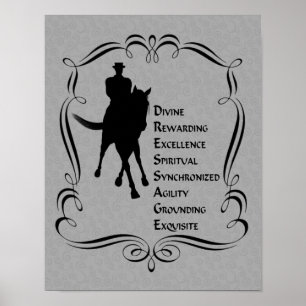 Poster Dressage Est Cheval Et Rider Silhouette