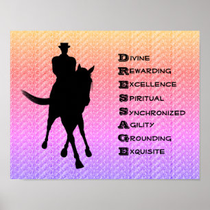 Poster Dressage Est Silhouette De Cheval Et Cavalier