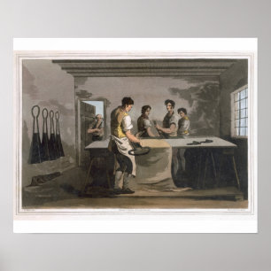 Poster Dresseurs de tissu, du "Costume du Yorkshire" engr