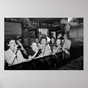 Poster Drinking Beer At The Bar - Great Depression - 1938