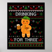 Poster Drinking For Three Pregnancy Announcement Ugly Swe (Devant)
