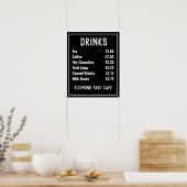 Poster Drinks & Refreshments Price List (Cuisine)