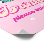 Poster Drinks Table Disco Ball Retro Groovy Birthday (Coin)