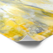Poster 'Drip' Gris et Jaune de l'art Abstrait Impr (Coin)