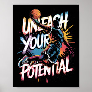 Poster Drip Sketll Libérez Votre Potentiel Slam Dunk Coul