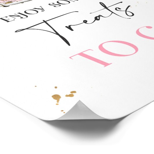 Poster Drive By Baby shower Treat Favoriser Sign rose Flo (Coin)