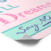 Poster Drogues mettre fin à tous les rêves rose dire non  (Coin)