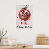 Poster Drogues Une Grave Erreur Blanche Rouge Noir Abus D (Cuisine)