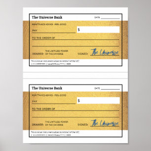 Poster Droit d'attraction Vide imprimé Gold Check