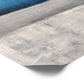 Poster 'Droit devant' Art Turquoise et gris Abstrait (Coin)