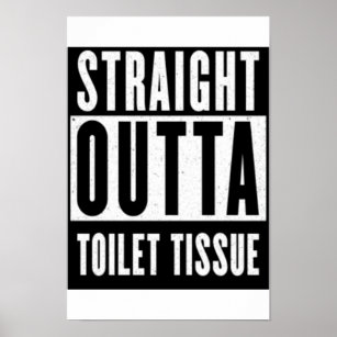 Poster Droit devant Toilettes Tissu Drôle Drôle Prepper C