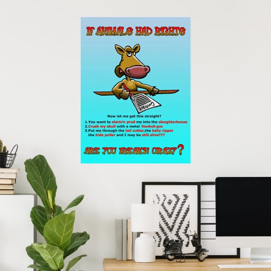 POSTER DROITS DES ANIMAUX (Bureau à domicile)