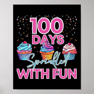 Poster Drôle 100 Jours Cupcake Garçons Enfants 100 Jours 