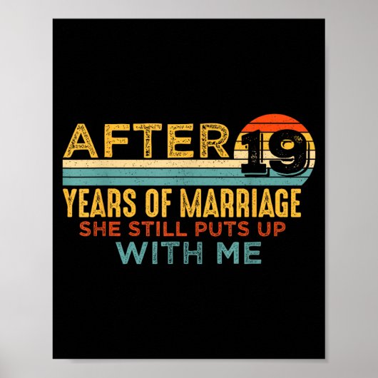 Poster Drôle 19e anniversaire de mariage mari 19 (Devant)