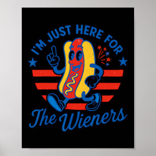 Poster Drôle 4 juillet hot dog Usa Patriotique Indépendan
