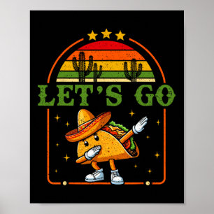 Poster Drôle 4 juillet Patriotic Dabbing Taco Meme Let'