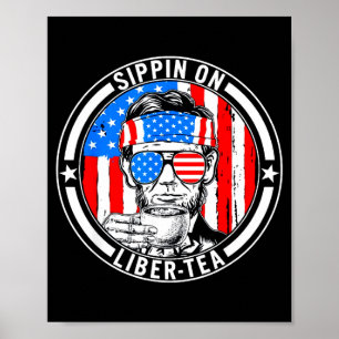 Poster Drôle 4 juillet sirotez sur liber-té liberté usaF