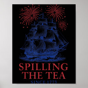 Poster Drôle 4 juillet Slling Le Thé Depuis 1773 Quatrièm