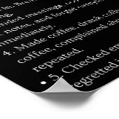 Poster Drôle 5 choses que j'ai faites au travail Dernière (Coin)