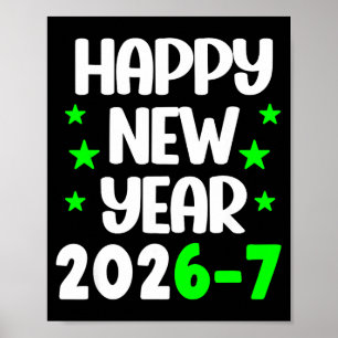 Poster Drôle 67 Bonne Année 2026 Lettre Blanche Verte
